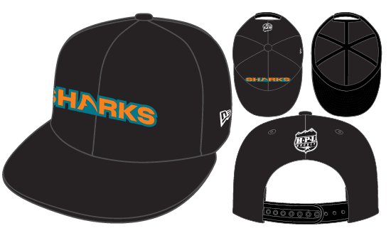 Sharks New Era Flat Brim 9Fifty Snap Back Hat 2026