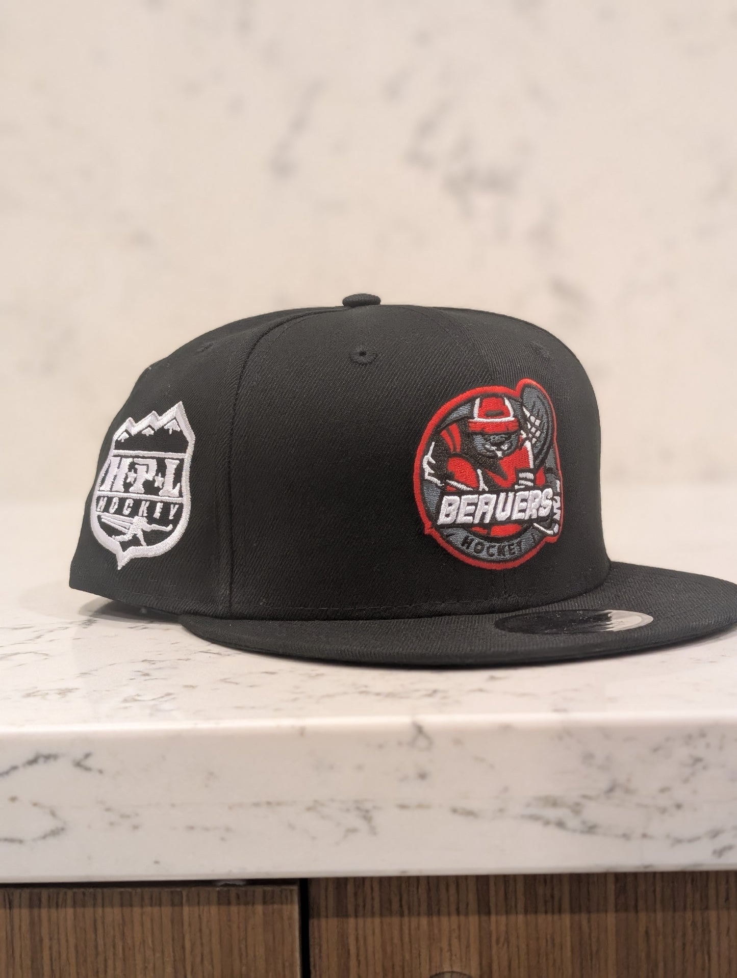 Beavers Logo 3D Puff New Era Flat Brim 9Fifty Snap Back Hat