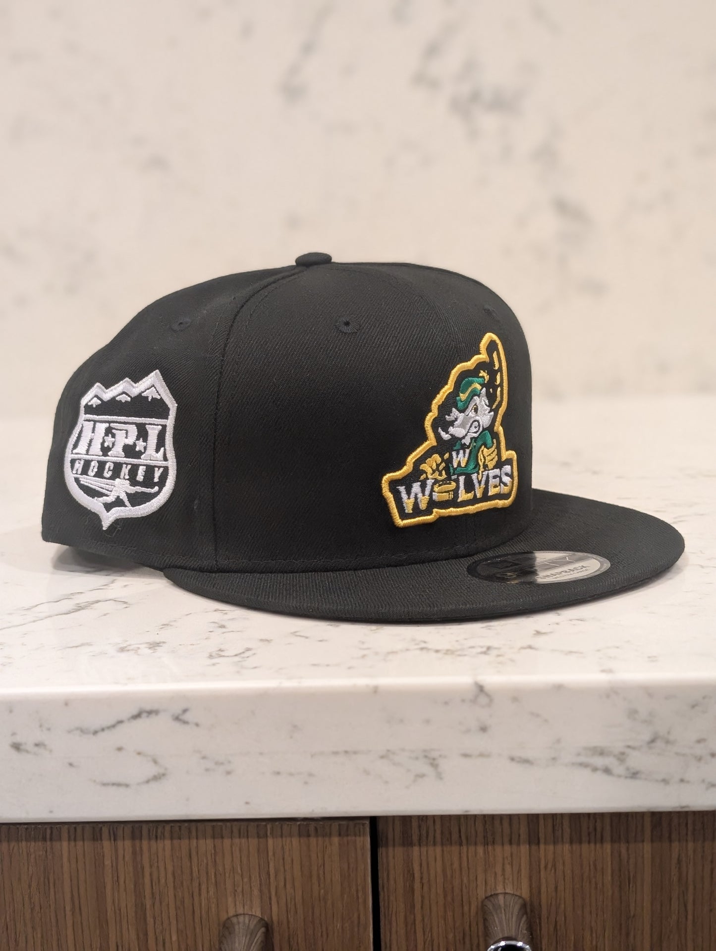 Island Wolves 3D Puff New Era Flat Brim 9Fifty Snap Back Hat