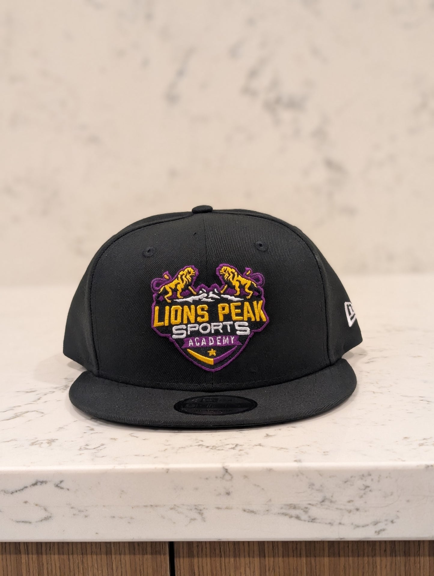 Lions Peak New Era Team Logo Flat Brim 9Fifty Snap Back Hat