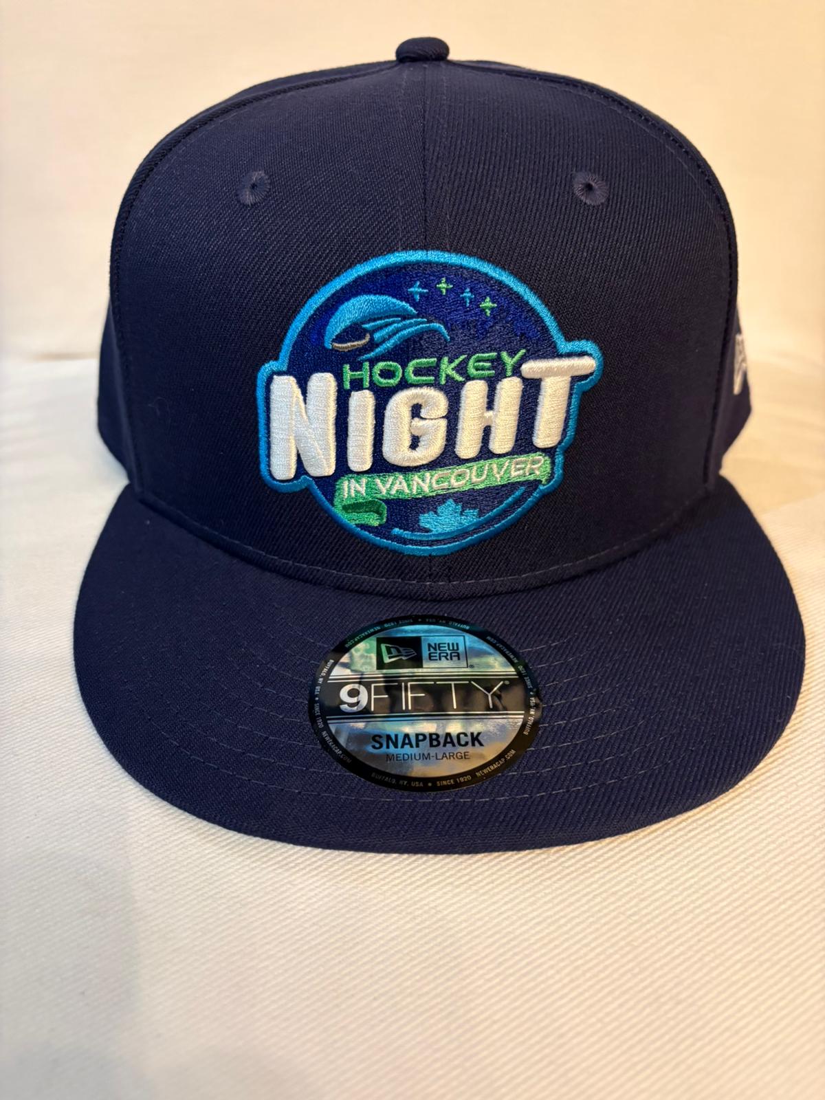 Hockey Night 3D Puff New Era Flat Brim 9Fifty Snap Back Hat