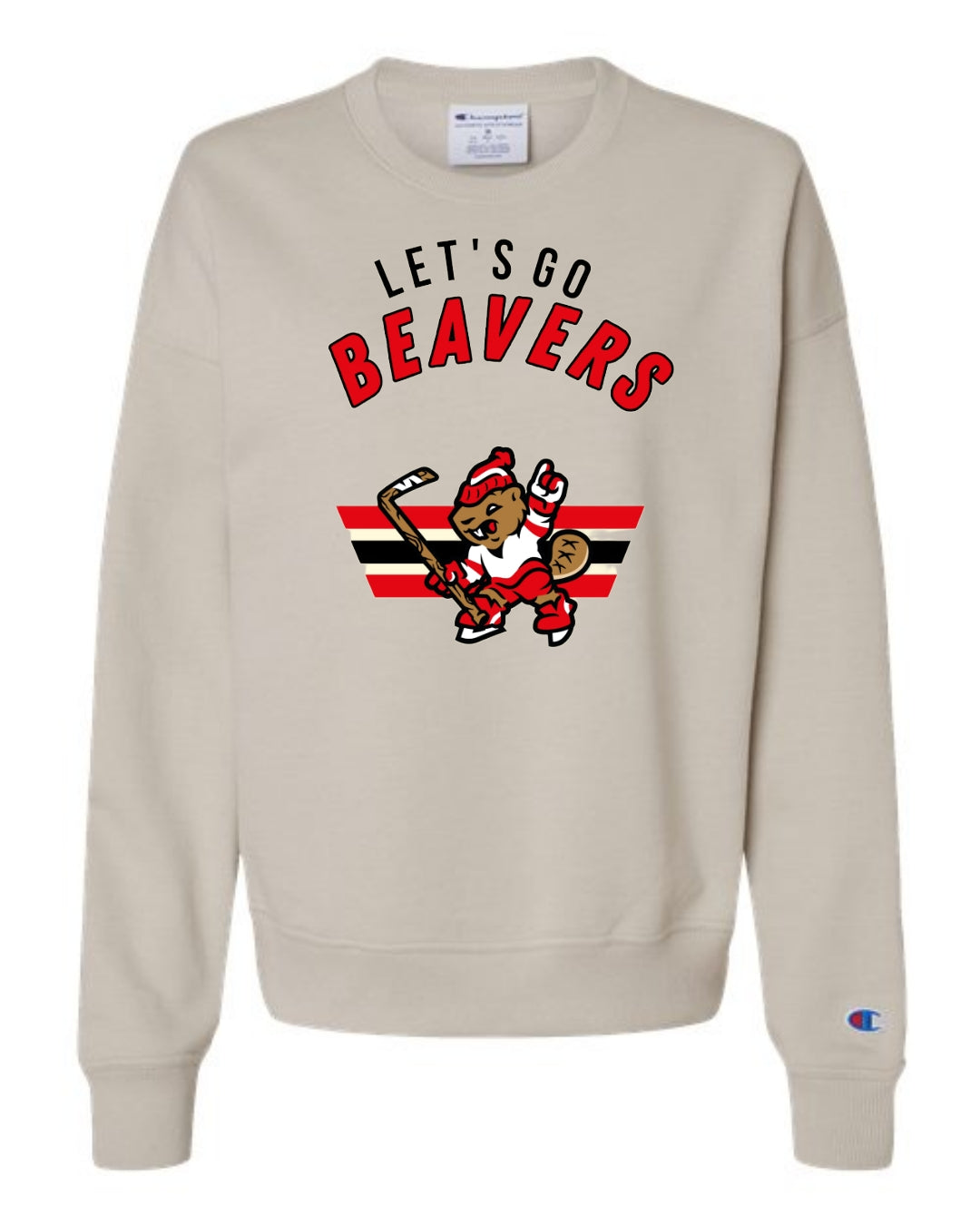 Womens Champion Crewneck Beavers Mascot