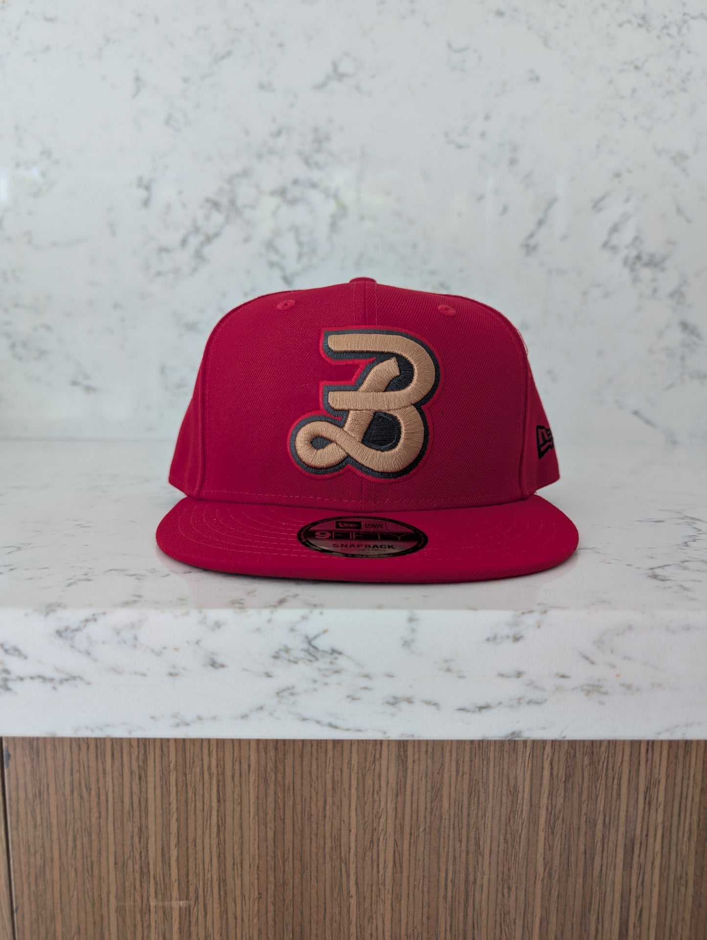 Red Beavers B Letter Logo 3D Puff New Era Flat Brim 9Fifty Snap Back Hat