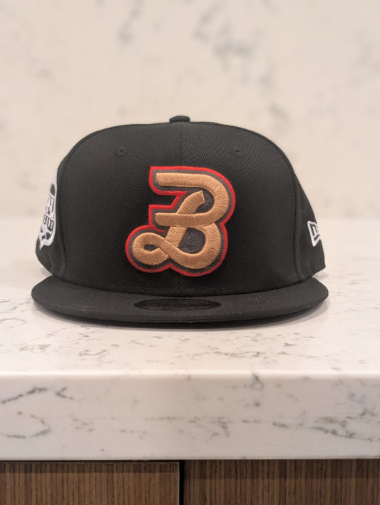 Beavers B Letter Logo 3D Puff New Era Flat Brim 9Fifty Snap Back Hat