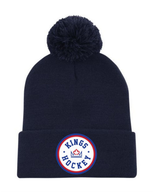 Kings Knit Blue Pom Beanie