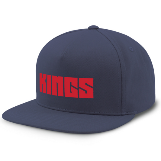 Kings 3D Puff Print Flat Brim Snap Back
