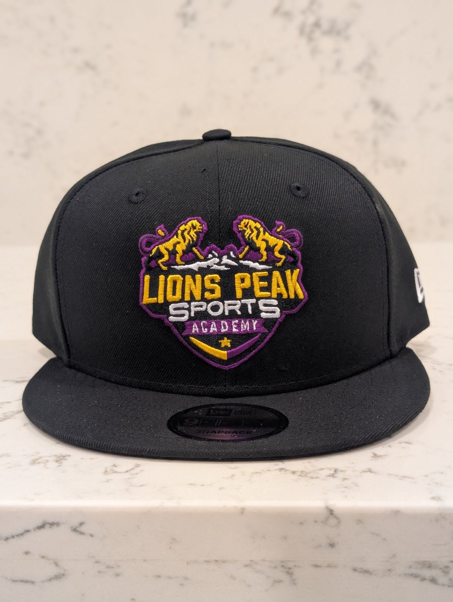 Lions Peak New Era Team Logo Flat Brim 9Fifty Snap Back Hat