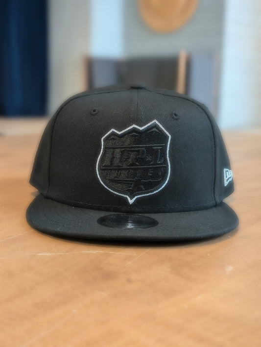 HPL Brand Black Out New Era Team Logo Flat Brim 9Fifty Snap Back Hat